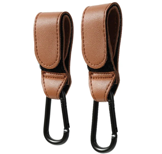 Adjustable Stroller Hook – PU Leather Bag Hanger for Baby Travel