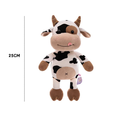 Small Cow Plush Toy – 25–35cm Soft Stuffed Cartoon Animal Doll for Kids Birthday & Holiday Gift