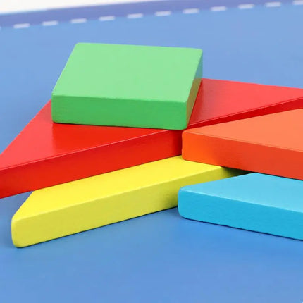 Wooden Magnetic Tangram Puzzle – Educational Montessori Book Toy for Children