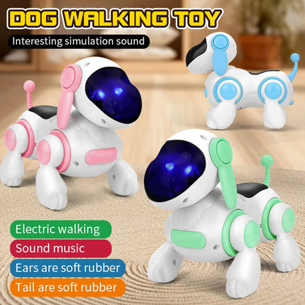 Smart Interactive Robotic Dog – Simulated Walking, Light & Music Toy for Kids Educational Crawling & Singing Fun