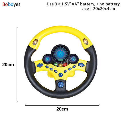 Infant Electric Steering Wheel Toy – Simulation Light & Sound Educational Vocal Toy for Stroller Play