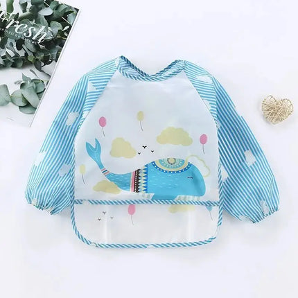1pc Waterproof Baby Smock – Long Sleeve Bib Apron for Eating & Art