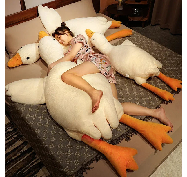 50/90/130CM Funny Goose Plush Toy, Soft Duck Pillow, Cute Stuffed Animal for Sleeping, Kids Gift, Girlfriend Birthday Present
