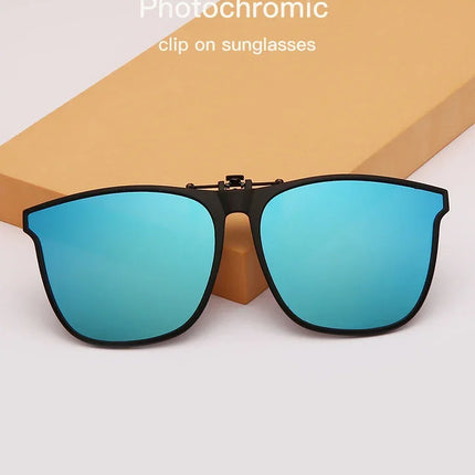 Men's Clip-On Polarized Sunglasses – Vintage Square Photochromic Night Vision Driving Glasses