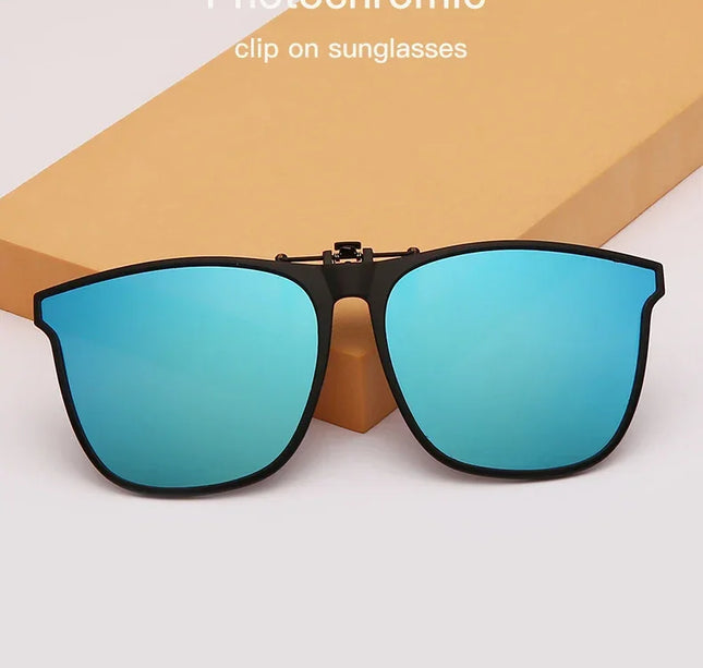 Men's Clip-On Polarized Sunglasses – Vintage Square Photochromic Night Vision Driving Glasses