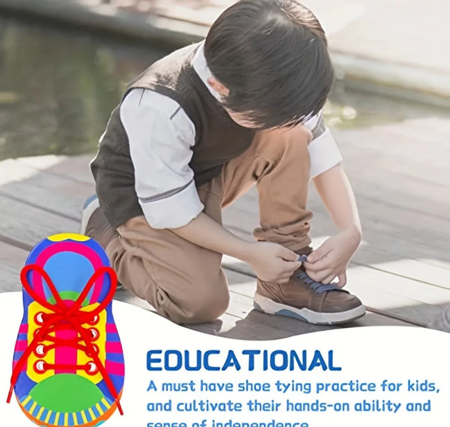 Shoelace Threading Teaching Toys Learn to Tie Shoelaces Toy Kids Toddlers Fine Motor Skills Toy Early Educational Toys Boys Girl