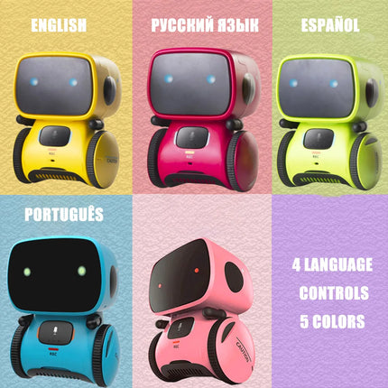 Intelligent RC Robot Toy – Interactive Voice & Touch Control with Russian, English & Spanish Versions for Educational Play