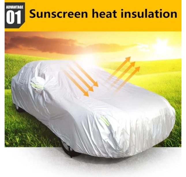Universal Outdoor Car Cover – Full Exterior Sunshade & Snow Protection for Hatchback, Sedan & SUV