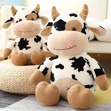 Small Cow Plush Toy – 25–35cm Soft Stuffed Cartoon Animal Doll for Kids Birthday & Holiday Gift