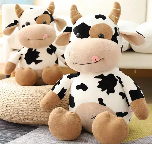 Small Cow Plush Toy – 25–35cm Soft Stuffed Cartoon Animal Doll for Kids Birthday & Holiday Gift