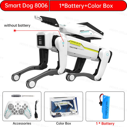 Teeggi RC Intelligent Robot Dog – Multifunctional Bionic Smart Mechanical Pet with Turret Educational Toy Gift