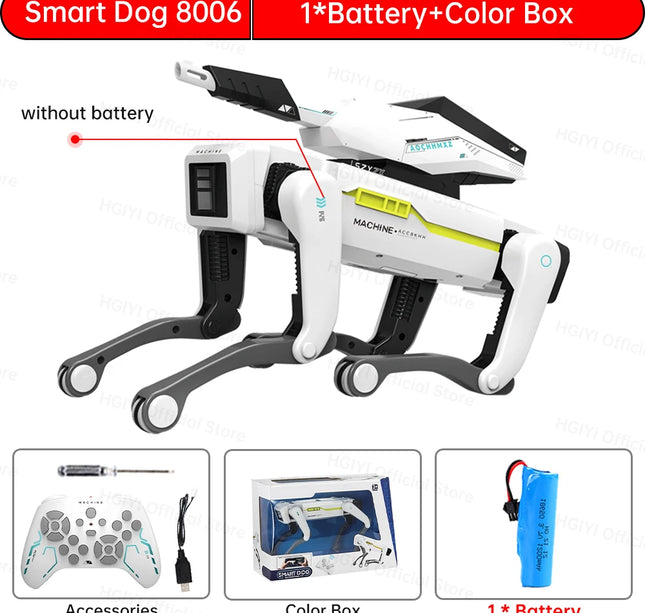 Teeggi RC Intelligent Robot Dog – Multifunctional Bionic Smart Mechanical Pet with Turret Educational Toy Gift