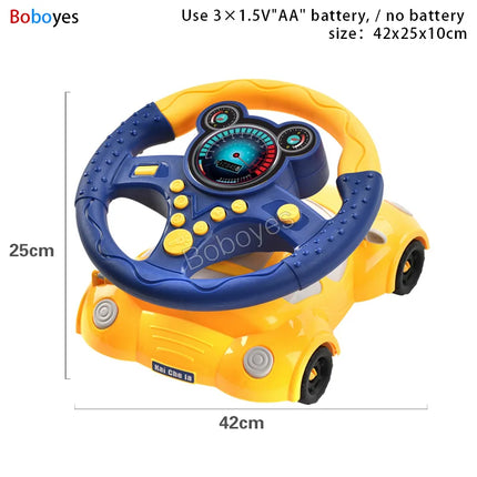 Infant Electric Steering Wheel Toy – Simulation Light & Sound Educational Vocal Toy for Stroller Play