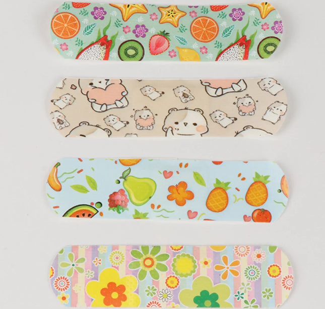 Kids Adhesive Bandages – 100pcs Cute Cartoon Waterproof Medical Strips for Children