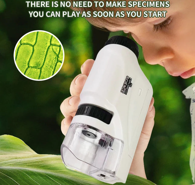 Handheld Microscope Kit Lab LED Light 60X 120X Home School Biologi Cal Science Educational Toys For Children Brinquedo STEM Gift