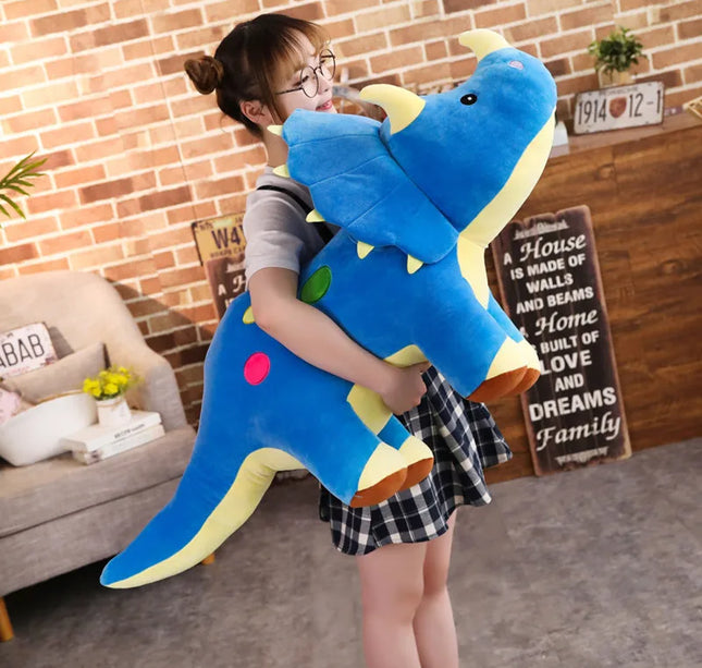 Big Dinosaur Plush Toy – Soft Triceratops & Stegosaurus Stuffed Dolls for Kids Birthday Gifts