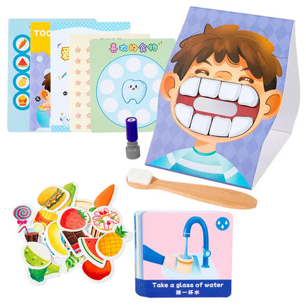 Montessori Brush Teeth Simulation Toy – Parent-Child Educational Puzzle Game for Kids Fine Motor Skills