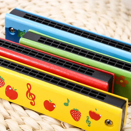 16 Holes Cute Harmonica Musical Instrument Montessori Educational Toys Cartoon Pattern Kids Wind Instrument Children Gift Kids