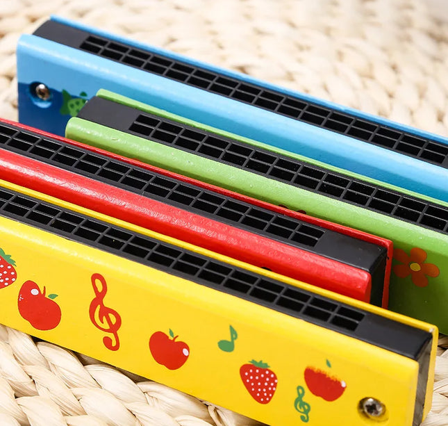 16 Holes Cute Harmonica Musical Instrument Montessori Educational Toys Cartoon Pattern Kids Wind Instrument Children Gift Kids