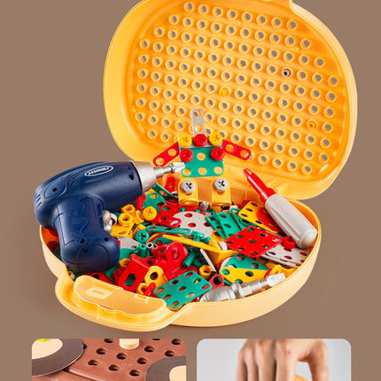 Educational Assembling Toolbox Toy Electric Screwdriver Screwing Repair 4-6 years old Montessori Kids Repair Toolbox Toys