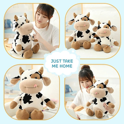 Small Cow Plush Toy – 25–35cm Soft Stuffed Cartoon Animal Doll for Kids Birthday & Holiday Gift