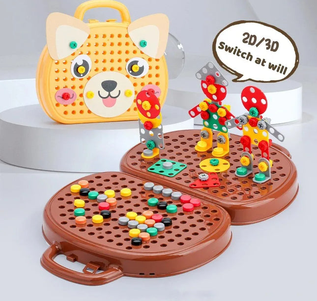 Educational Assembling Toolbox Toy Electric Screwdriver Screwing Repair 4-6 years old Montessori Kids Repair Toolbox Toys