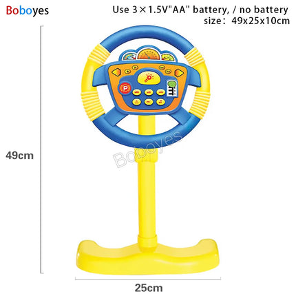 Infant Electric Steering Wheel Toy – Simulation Light & Sound Educational Vocal Toy for Stroller Play