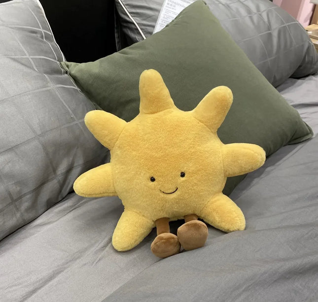 Smile Face Moon & Sun Plush Cushion – High Quality Stuffed Weather Pillow for Kids Bedroom & Sofa Decor