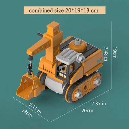 Kids Engineering Vehicle & Electric Drill Set – Educational Assembly Tool Toy with Nuts for Boys Building & Gift