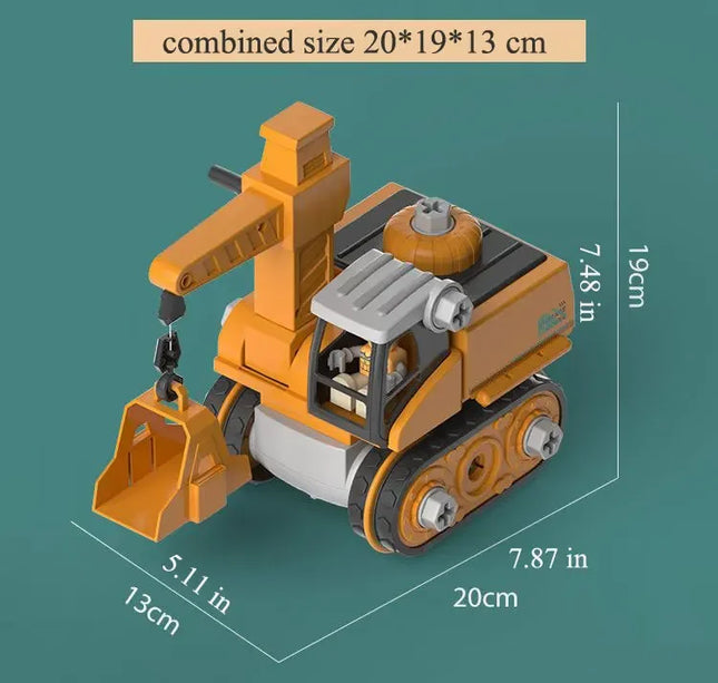 Kids Engineering Vehicle & Electric Drill Set – Educational Assembly Tool Toy with Nuts for Boys Building & Gift
