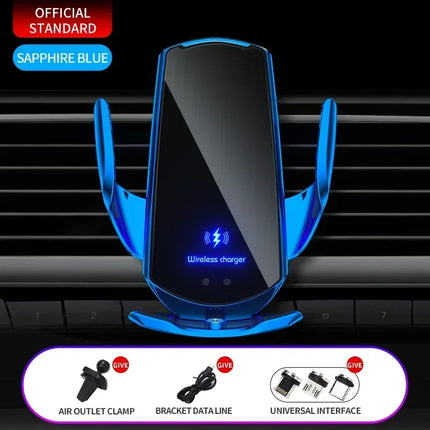15W Car Magnetic Wireless Charger Automatic Car Mount Phone Holder For iPhone 16 15 For SamsungInfrared Induction Fast Charging