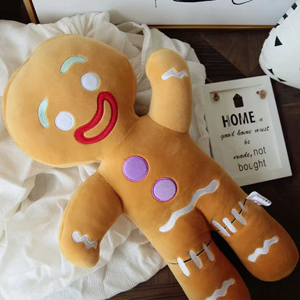 Gingerbread Man Plush Toy – Soft Stuffed Cookie Doll for Room Decoration & Birthday Gifts