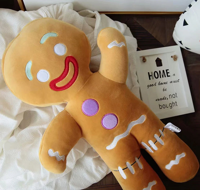 Gingerbread Man Plush Toy – Soft Stuffed Cookie Doll for Room Decoration & Birthday Gifts