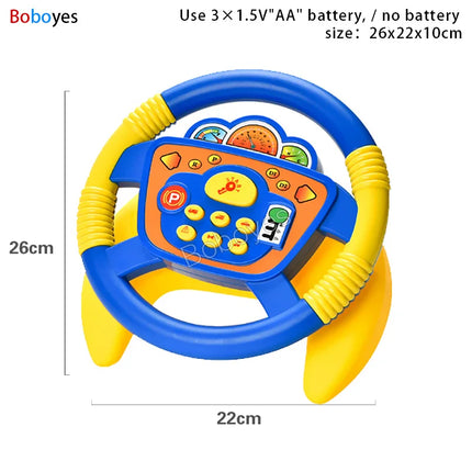 Infant Electric Steering Wheel Toy – Simulation Light & Sound Educational Vocal Toy for Stroller Play