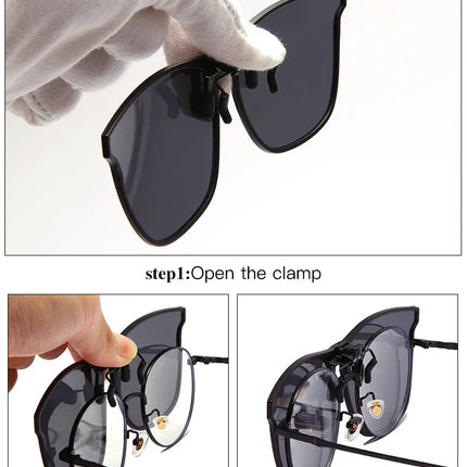 Men's Clip-On Polarized Sunglasses – Vintage Square Photochromic Night Vision Driving Glasses