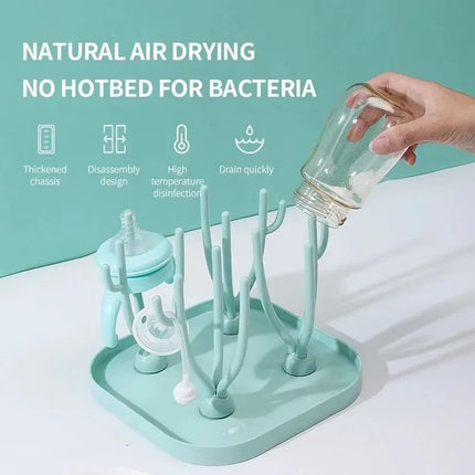 Baby Bottle Dry Rack – Removable Tray for Bottles, Pacifiers & Cups