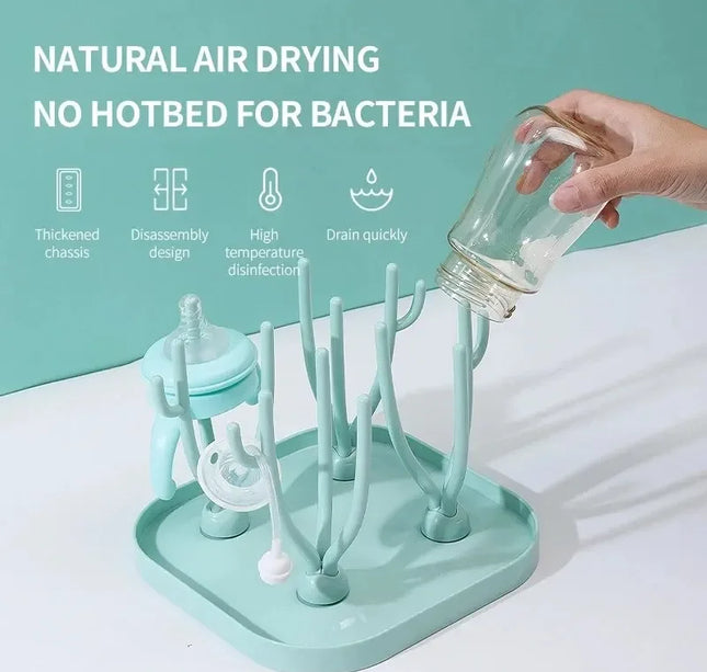 Baby Bottle Dry Rack – Removable Tray for Bottles, Pacifiers & Cups