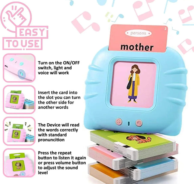 Early Education Flash Card Talking Flashcards for Kids Preschool Electronic Early Education Machine Gift Toddlers Montessori Toy