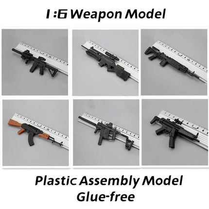 1/6 Scale Soldier Weapon Model Set – MP40, HK416, AK47 Puzzle Assembly Military Educational Toys