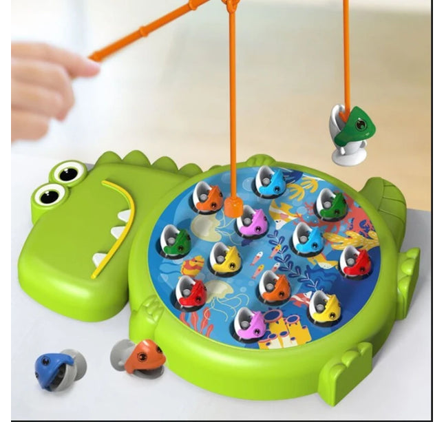 Magnetic Dinosaur Fishing Game – Montessori Toy with Rod for Toddlers & Kids