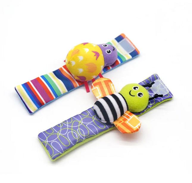 Baby Rattles Toys – 4pcs Foot Socks & Wrist Straps Set for 0–12 Months