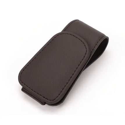 Car Sun Visor Glasses Clip – Magnetic Leather Holder for Eyeglasses & Sunglasses