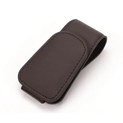 Car Eyeglass Holder Clip – Leather Magnetic Sun Visor Storage for Sunglasses