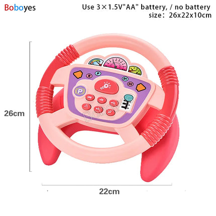 Infant Electric Steering Wheel Toy – Simulation Light & Sound Educational Vocal Toy for Stroller Play