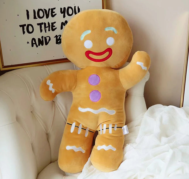 Gingerbread Man Plush Toy – Soft Stuffed Cookie Doll for Room Decoration & Birthday Gifts