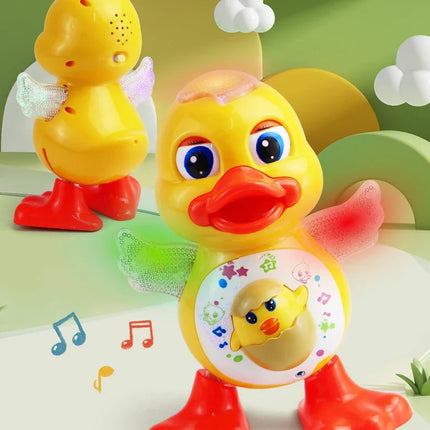 Electronic Dancing Duck Toy – Musical Cartoon Animal with Flashing Lights & Movement for Kids Educational Gift