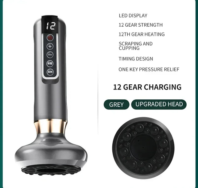 Tricolor Electric Massager GuaSha Anti Cellulite Vacuum Suction Cup Beauty Health Scraping Infrared Heat Slimming Massage Thera