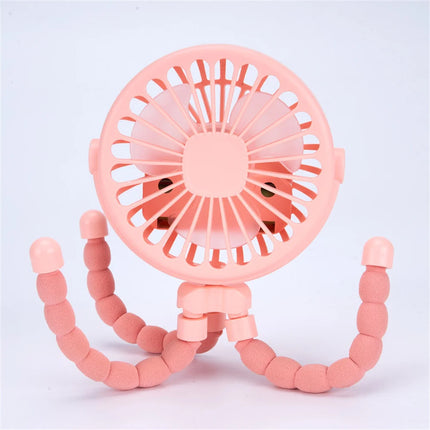 Portable 5-in-1 Octopus Fan – Silent Mini Folding Fan for Baby Stroller & Dorm