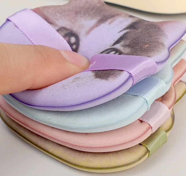 10PCS Cute Cat Makeup Puff Foundation Cosmetic Puff Smooth Powder Concealer Beauty Dry and Wet Dual-use Powder Puff Makeup Tool