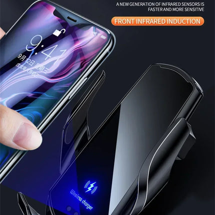 15W Car Magnetic Wireless Charger Automatic Car Mount Phone Holder For iPhone 16 15 For SamsungInfrared Induction Fast Charging